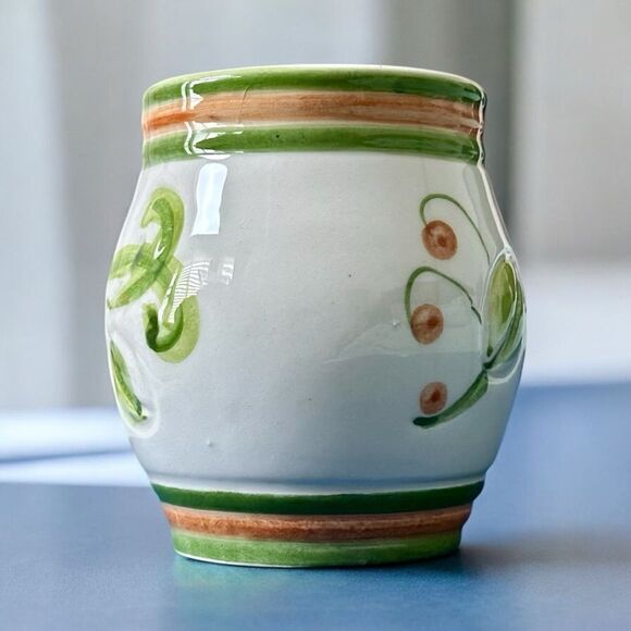 Vintage Italian Hand Painted Claudia Bernini Signed Pottery Small Jar Vase Cup - Picture 5 of 9